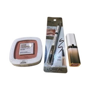 L’Oréal Age Perfect Makeup Bundle Blush Brow Pencil Lipstick (Set of 3)